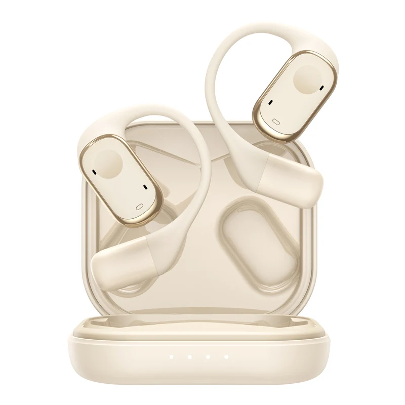 Ecouteurs sans fil Bluetooth 5.3 - Sport édtion DYNAMIC avec Écran à LED couleur Or Beige
