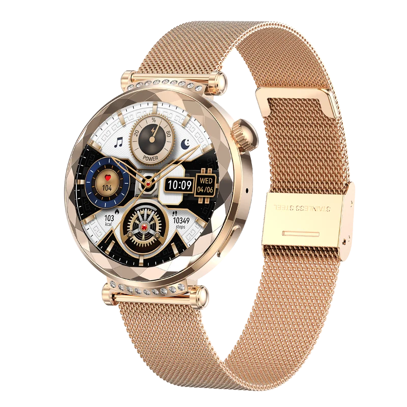 Montre connectée AMOLED- Edition Zénith Argent (avec bracelet milanais)