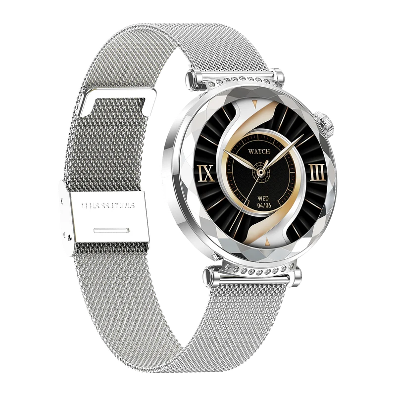 Montre connectée AMOLED- Edition Zénith Argent (avec bracelet milanais)