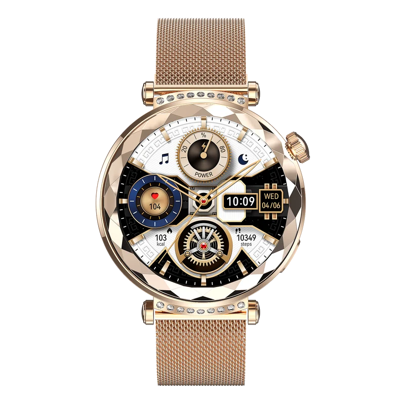 Montre connectée AMOLED- Edition Zénith Argent (avec bracelet milanais)