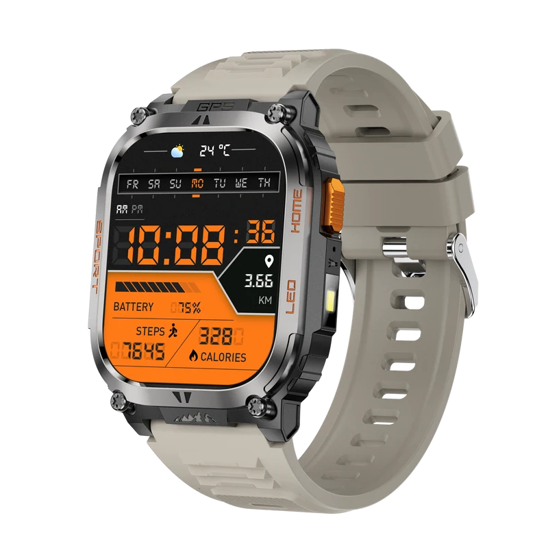 Montre connectée AMOLED NASA GPS edition Daytona . écran couleur haute définition de 2,01 pouces 240 x 296 pixels- (avec bracelet silicone)