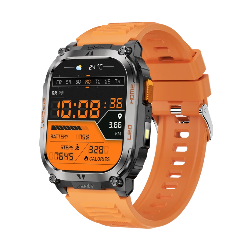 Montre connectée AMOLED NASA GPS edition Daytona . écran couleur haute définition de 2,01 pouces 240 x 296 pixels- (avec bracelet silicone)