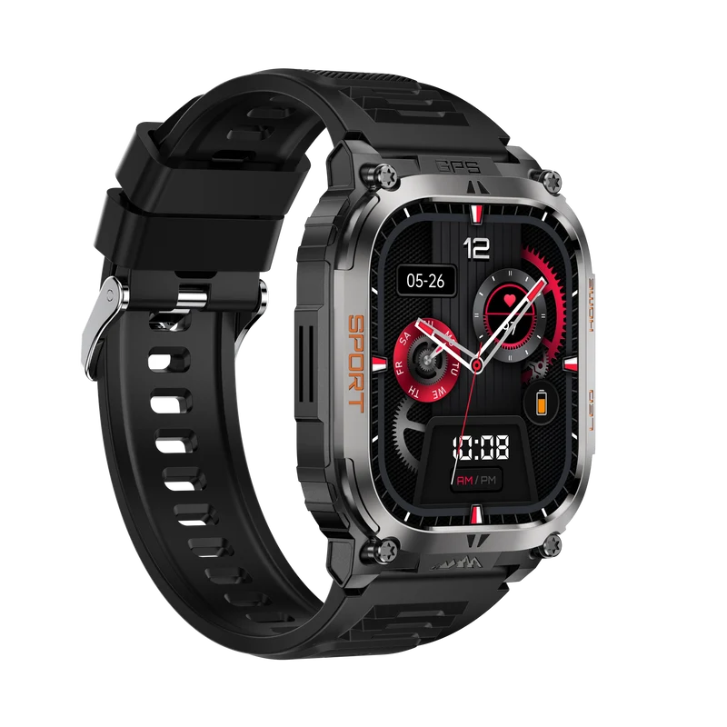 Montre connectée AMOLED NASA GPS edition Daytona . écran couleur haute définition de 2,01 pouces 240 x 296 pixels- (avec bracelet silicone)