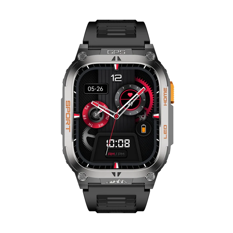 Montre connectée AMOLED NASA GPS edition Daytona . écran couleur haute définition de 2,01 pouces 240 x 296 pixels- (avec bracelet silicone)