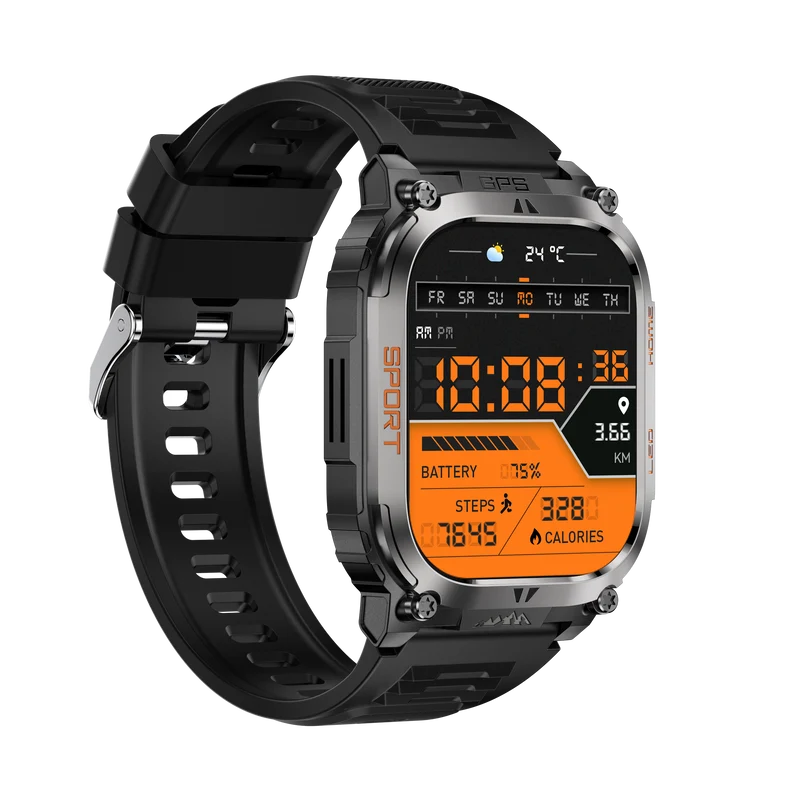 Montre connectée AMOLED NASA GPS edition Daytona . écran couleur haute définition de 2,01 pouces 240 x 296 pixels- (avec bracelet silicone)