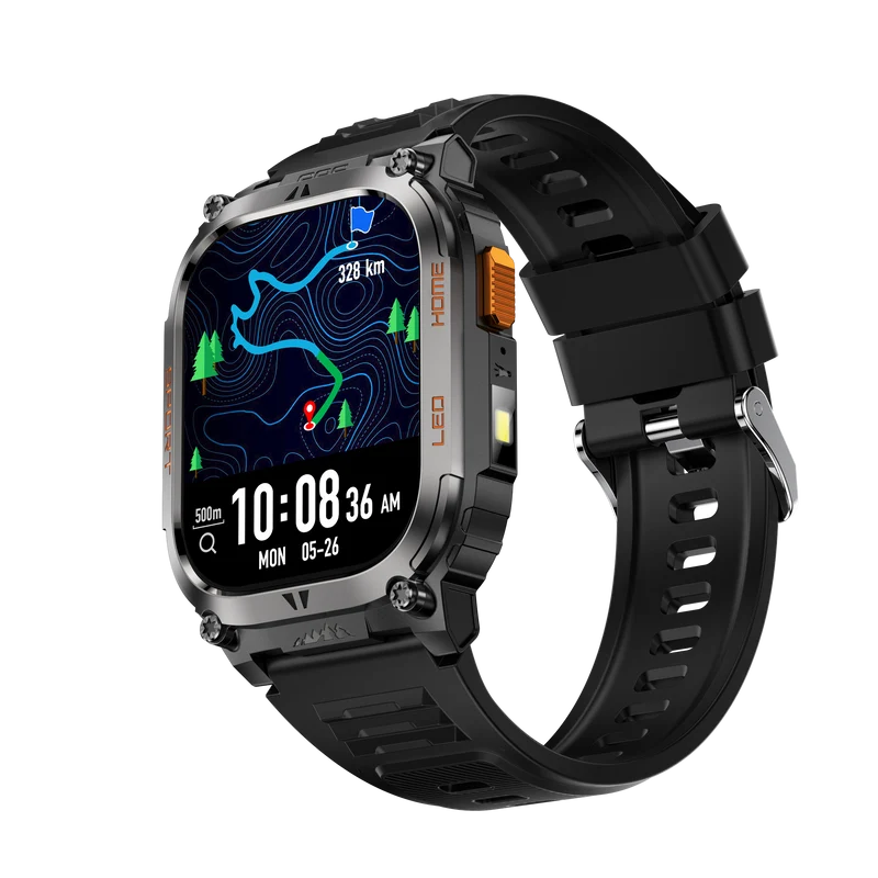 Montre connectée AMOLED NASA GPS edition Daytona . écran couleur haute définition de 2,01 pouces 240 x 296 pixels- (avec bracelet silicone)