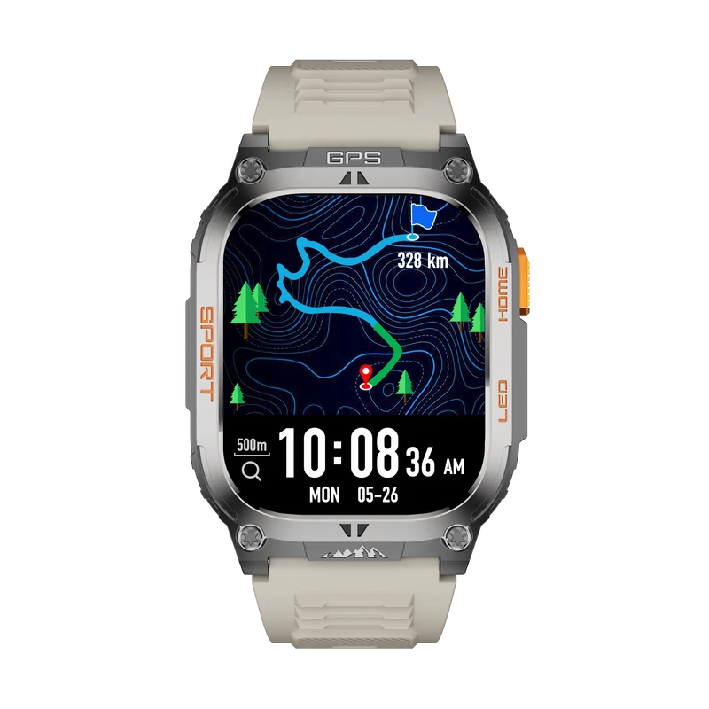 Montre connectée AMOLED NASA GPS edition Daytona . écran couleur haute définition de 2,01 pouces 240 x 296 pixels- (avec bracelet silicone)