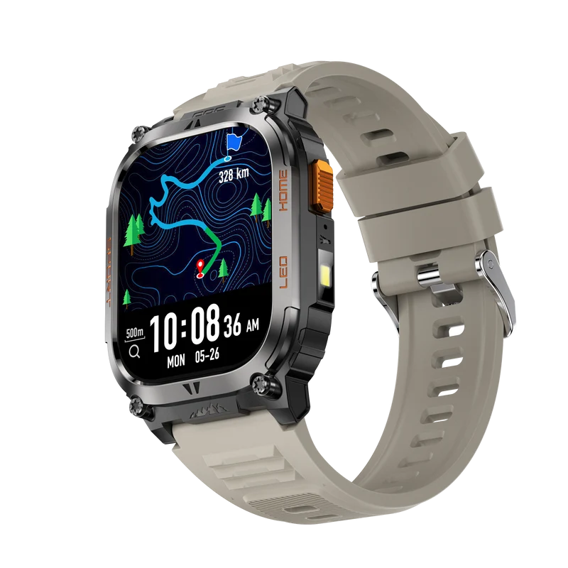 Montre connectée AMOLED NASA GPS edition Daytona . écran couleur haute définition de 2,01 pouces 240 x 296 pixels- (avec bracelet silicone)
