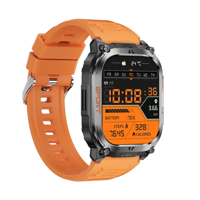 Montre connectée AMOLED NASA GPS edition Daytona . écran couleur haute définition de 2,01 pouces 240 x 296 pixels- (avec bracelet silicone)