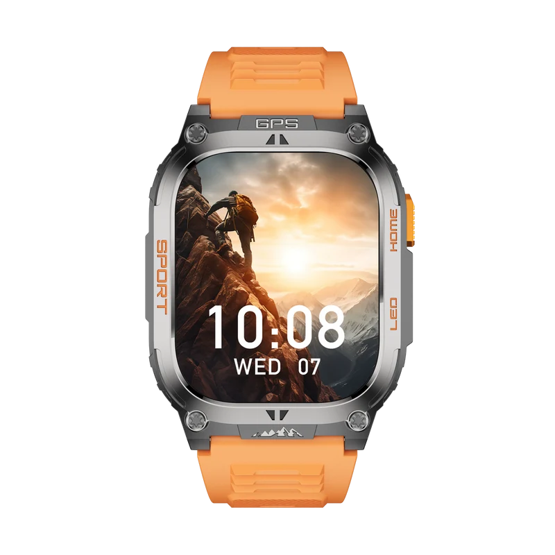 Montre connectée AMOLED NASA GPS edition Daytona . écran couleur haute définition de 2,01 pouces 240 x 296 pixels- (avec bracelet silicone)