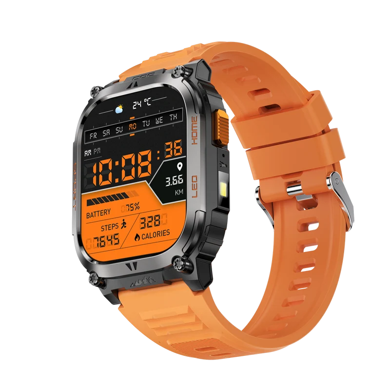 Montre connectée AMOLED NASA GPS edition Daytona . écran couleur haute définition de 2,01 pouces 240 x 296 pixels- (avec bracelet silicone)