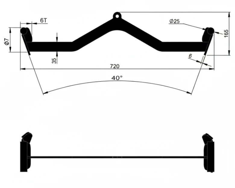 Poignée ergonomique 720mm