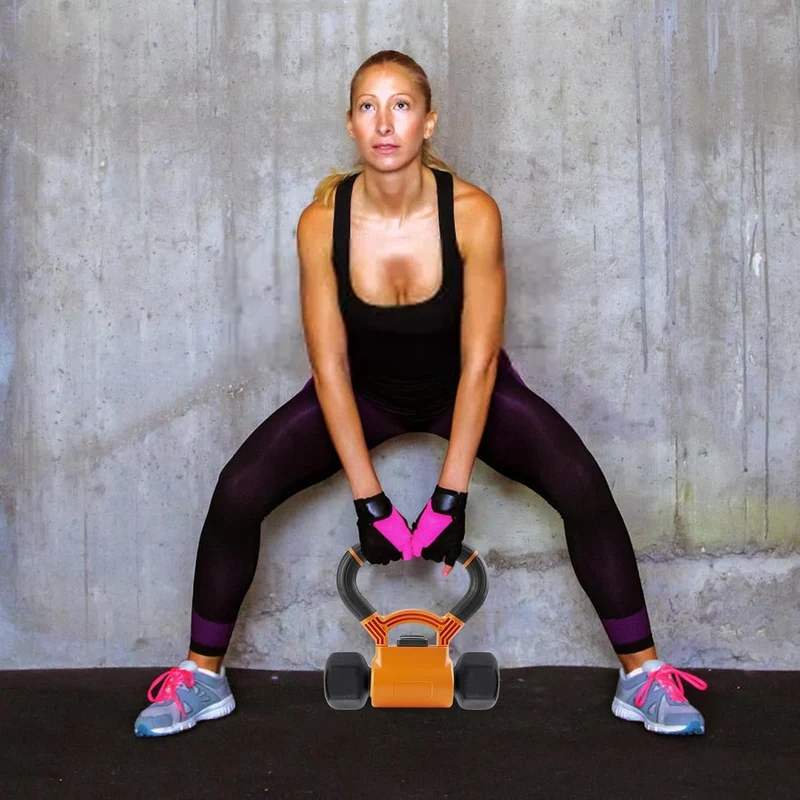 Barre d'haltères réglable SYNERFIT et adaptateur de poids, poignée pour kettlebell, clip de fixation pour haltères et exercices