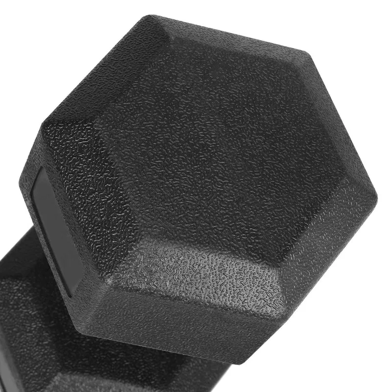 Lots de 2 Haltères hexagonal SYNERFIT écologique en acier recouvert de PVC Noir, 2,5 kg l' unité