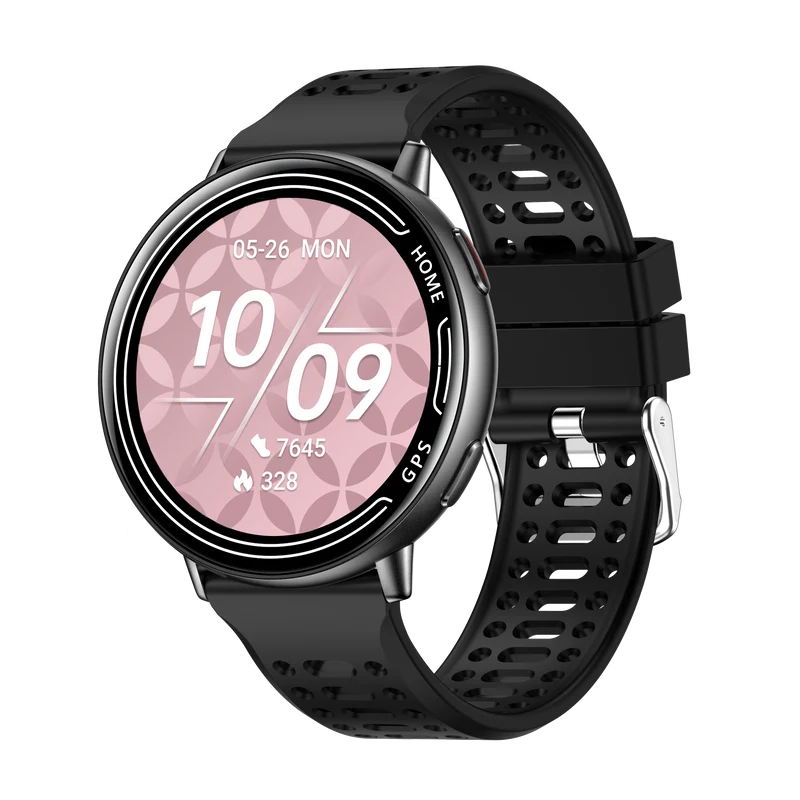 Montre connectée GPS intégré, fonction d'appel Bluetooth- Modes sportifs Edition GALAXY 2026 - avec bracelet silicone couleur Noir