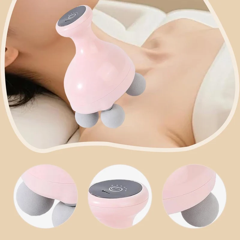 Mini masseur portatif vibrant SYNERFITà 4 têtes 6 intensités de massage pour le corps pour la tête, le cou, le dos, les bras, les épaules, le relâchement de la douleur modèle Thera Gun colorie poudre