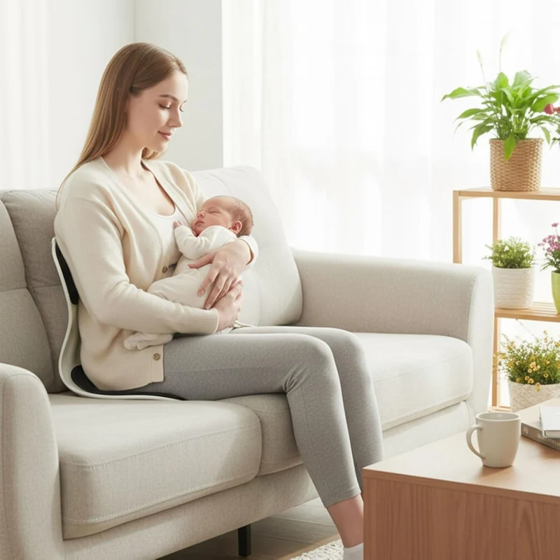 Coussin de siège SYNERFIT en mousse à mémoire de forme de L intégré avec soutien lombaire, coussin de chaise de bureau orthopédique ergonomique modèle Celia colorie Noir écru