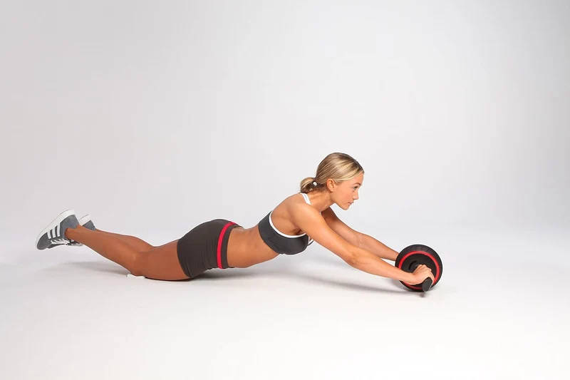 Roue abdominale Synerfit multifonction – Entraînement complet à domicile, tous niveaux- modèle PerfectCarve - colorie Noir/ Rouge