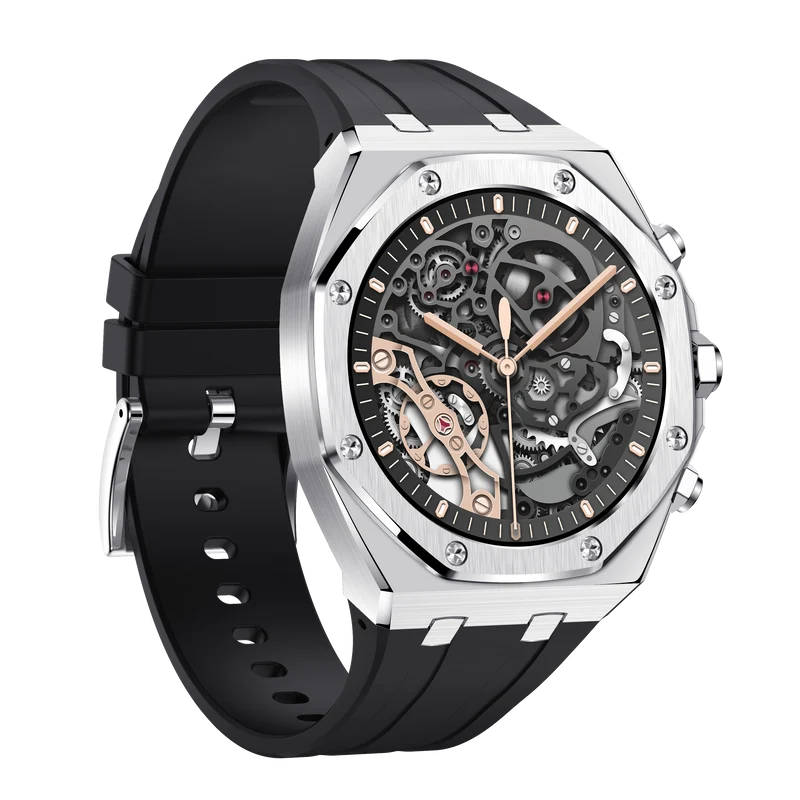 Montre connectée AMOLED NASA édition Arizona .écran couleur haute définition (avec bracelet silicone) couleur cadran ARGENT