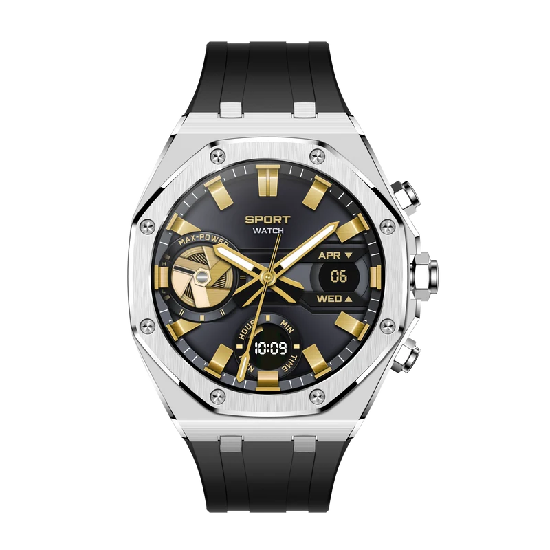 Montre connectée AMOLED NASA édition Arizona .écran couleur haute définition (avec bracelet silicone) couleur cadran ARGENT