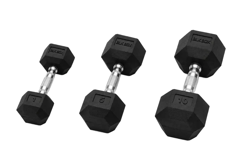 Rubber Hex Dumbbell Set