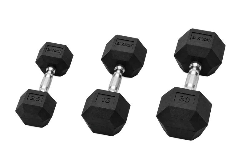 Rubber Hex Dumbbell Set