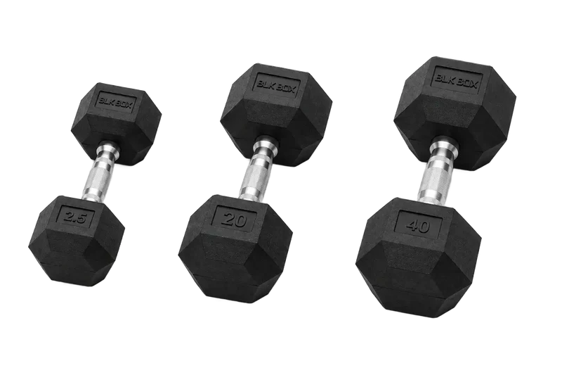 Rubber Hex Dumbbell Set
