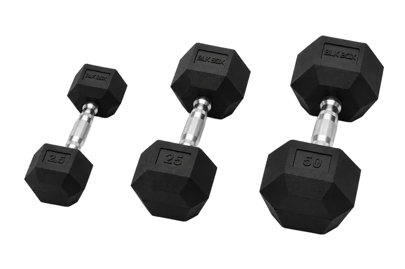 Rubber Hex Dumbbell Set
