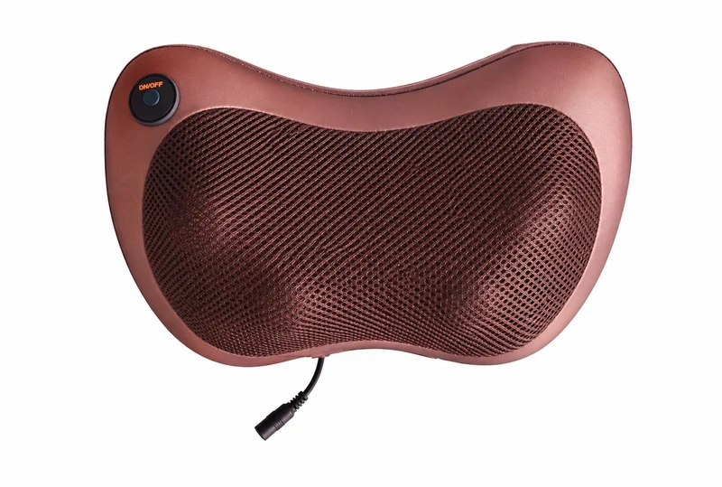 SYNERFIT Coussin de massage Shiatsu thermique 4 vitesses,8 têtes de massage- Modèle Balnéa colorie Café , marron