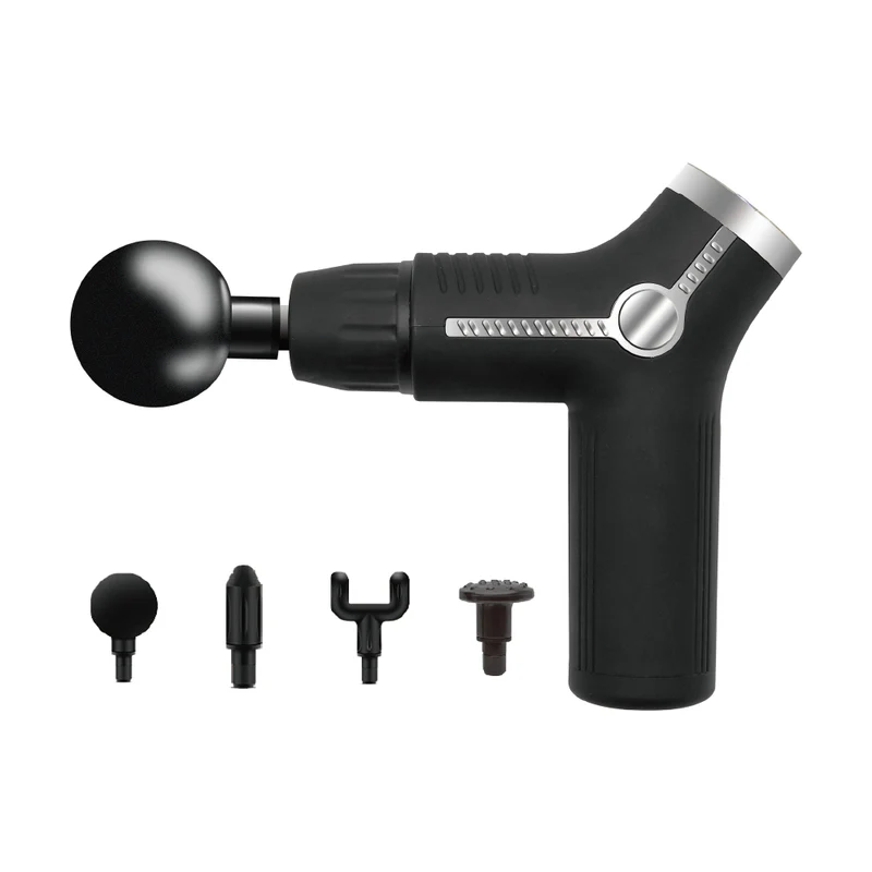 SYNERFIT Pistolet de Massage Musculaire 6 Vitesses Réglables, modèle Innova Gun colorie Noir Argent