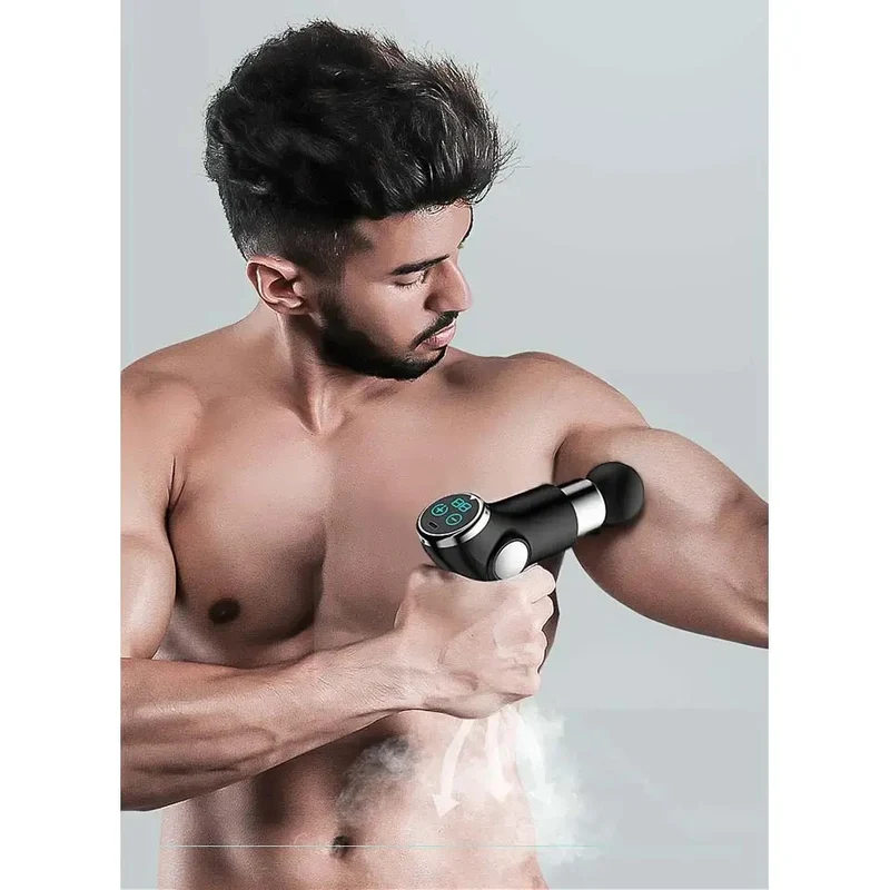 SYNERFIT Pistolet de Massage Musculaire 6 Vitesses Réglables, modèle Innova Gun colorie Noir Argent