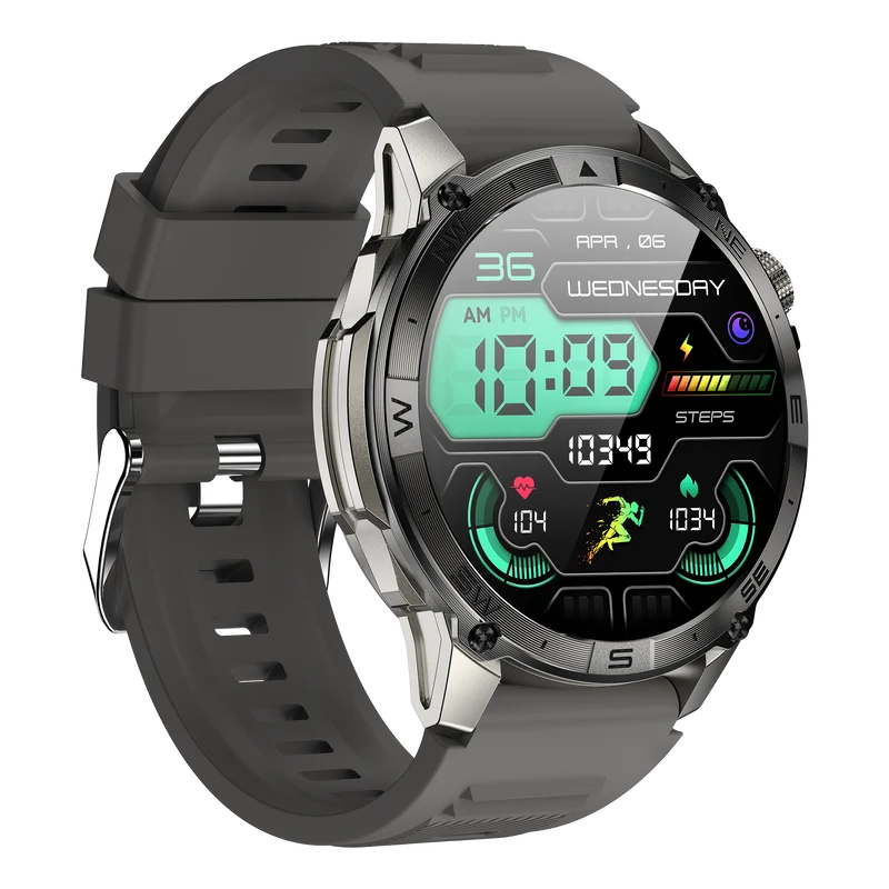 Montre connectée AMOLED NASA GPS edition Ultra Pro . écran couleur haute définition de 1,43 pouce - (avec bracelet silicone) coleur Gris