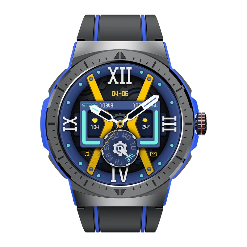 Montre connectée AMOLED - Edition Arena . écran couleur haute définition de 1,43 pouce - (avec bracelet silicone) coleur Noir Bleu