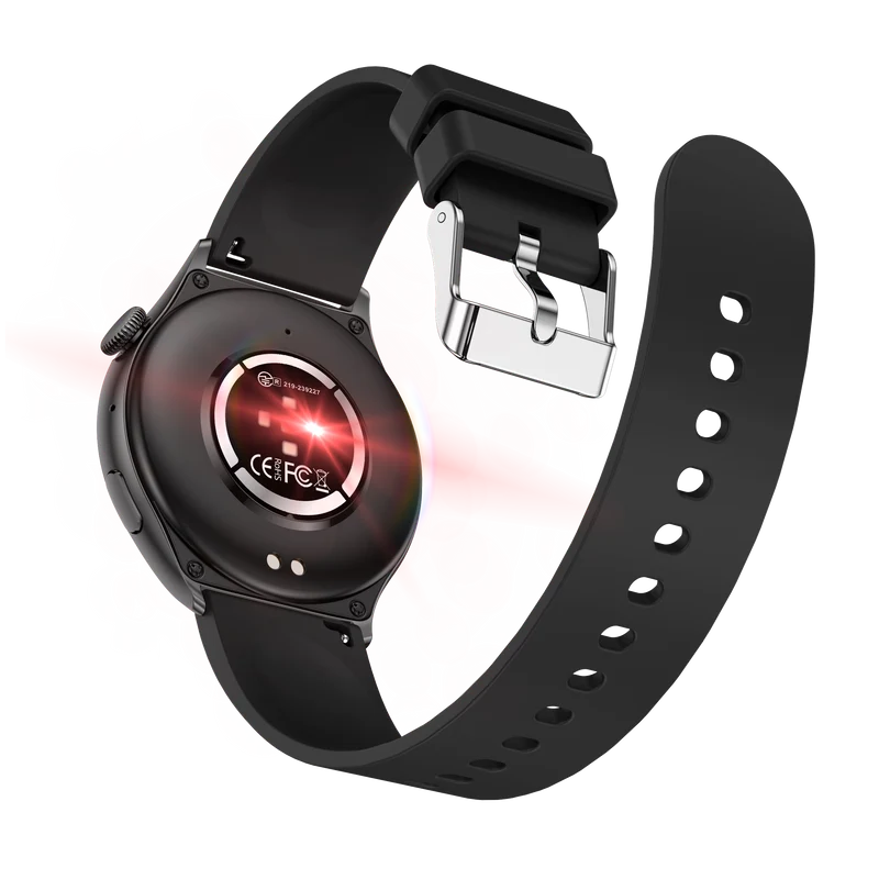 Montre connectée AMOLED - Edition Amnésia - (avec bracelet silicone) coleur Noir