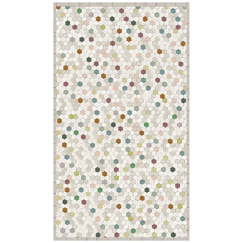 Tapis vinyle Tomettes multicolore