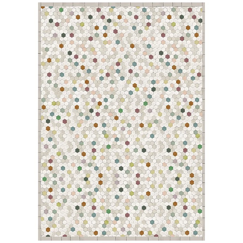 Tapis vinyle Tomettes multicolore