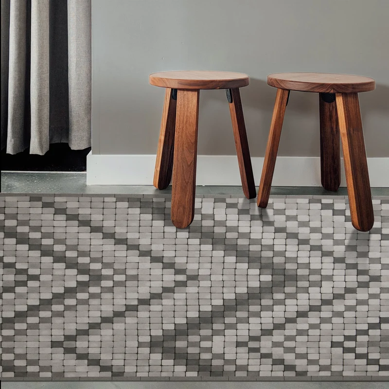 Tapis vinyle Zigzag gris