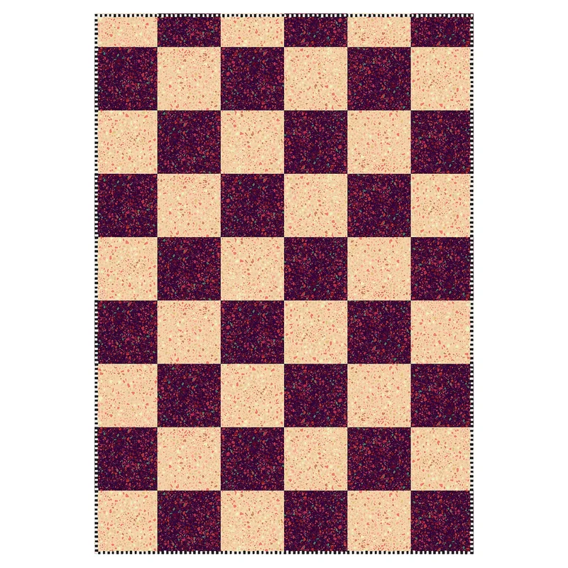 Tapis vinyle Damier prune