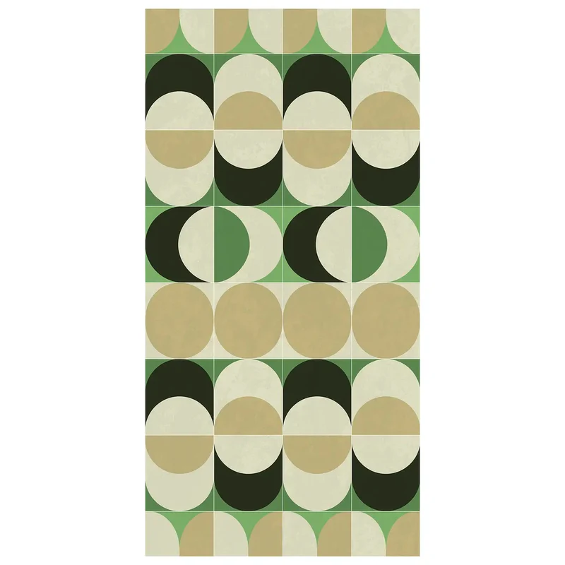 Tapis vinyle vert et jaune Bulb