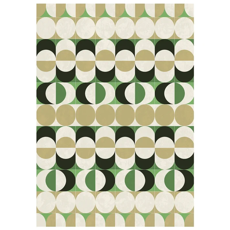 Tapis vinyle vert et jaune Bulb
