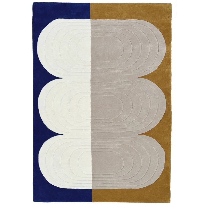 Tapis jaune safran et bleu Bibelot