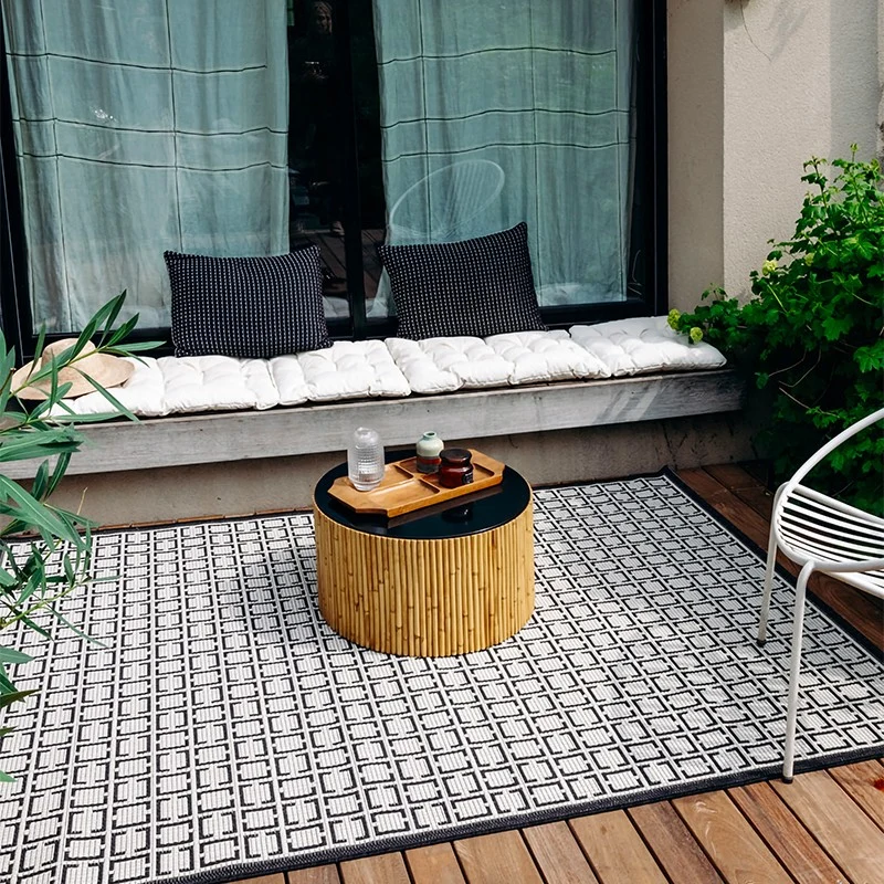 Tapis noir et blanc Marigny