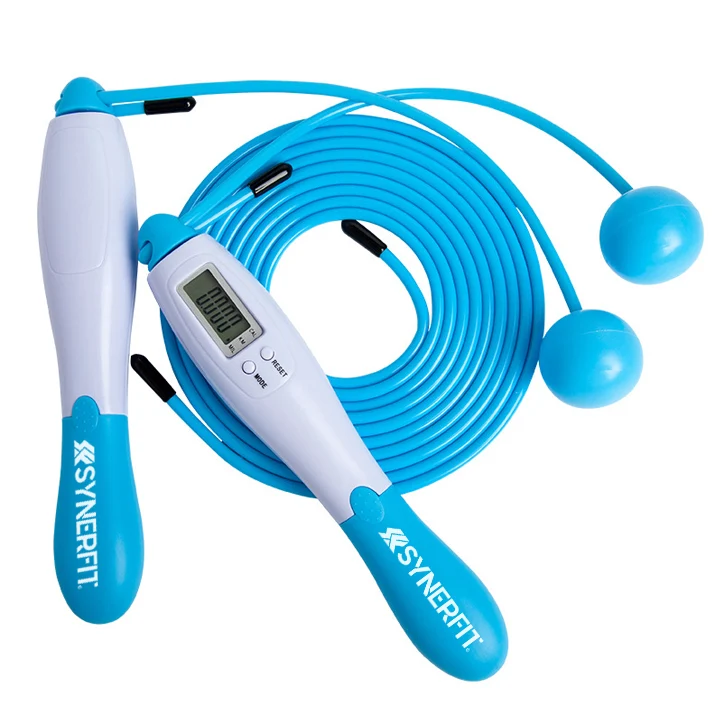 Corde à sauter SYNERFIT avec compteur numérique - Vert d'eau