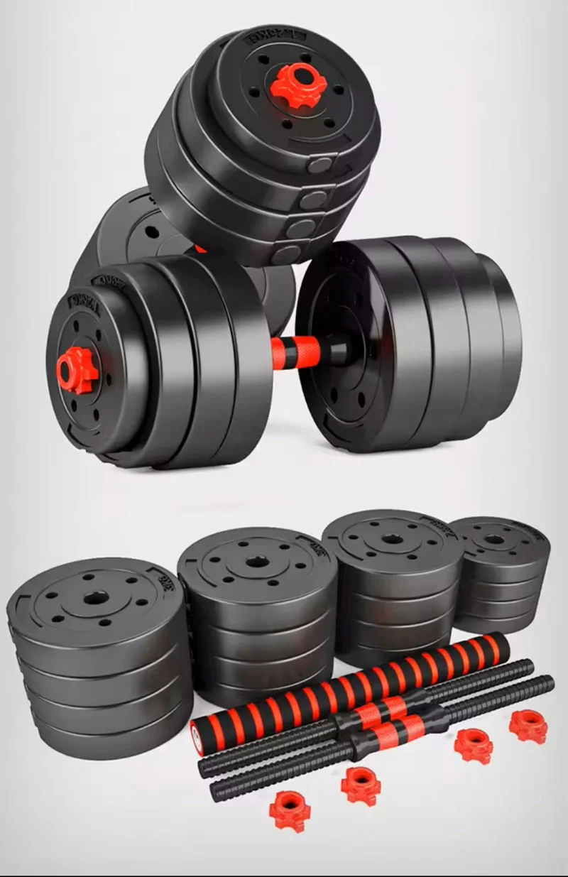 Haltere de Musculation SYNERFIT 2en1 Reglable avec barre d'extension 20Kg