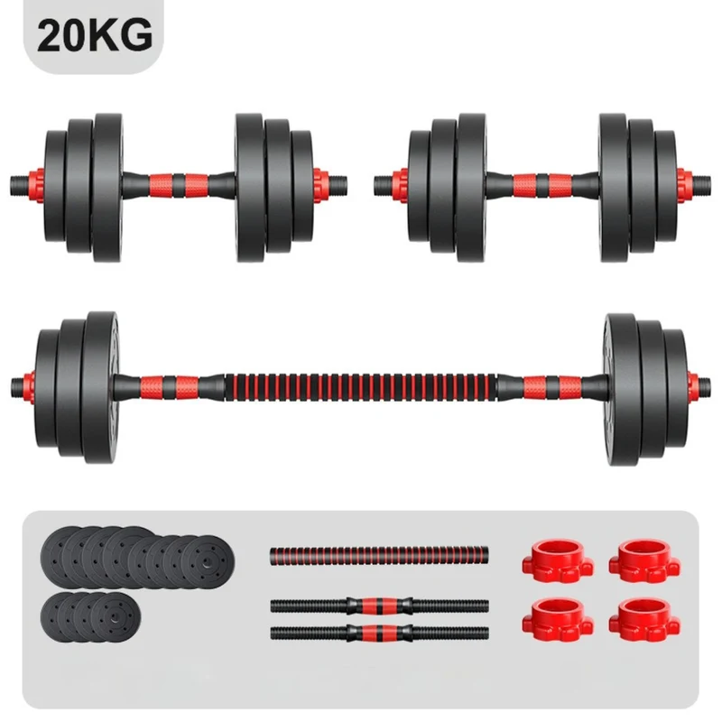 Haltere de Musculation SYNERFIT 2en1 Reglable avec barre d'extension 20Kg