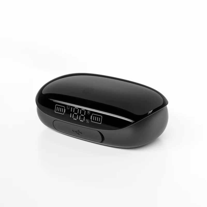 Ecouteurs sans fil (TWS) Bluetooth 5.0 - affichage LED - sport Edition GAMING + boitier chargeur couleur Noir