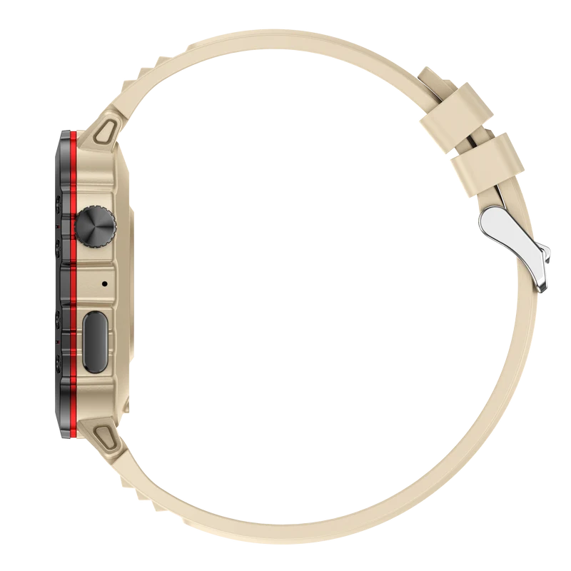Montre connectée NASA SPORT Grand écran résolution haute définition bracelet en silicone couleur Beige