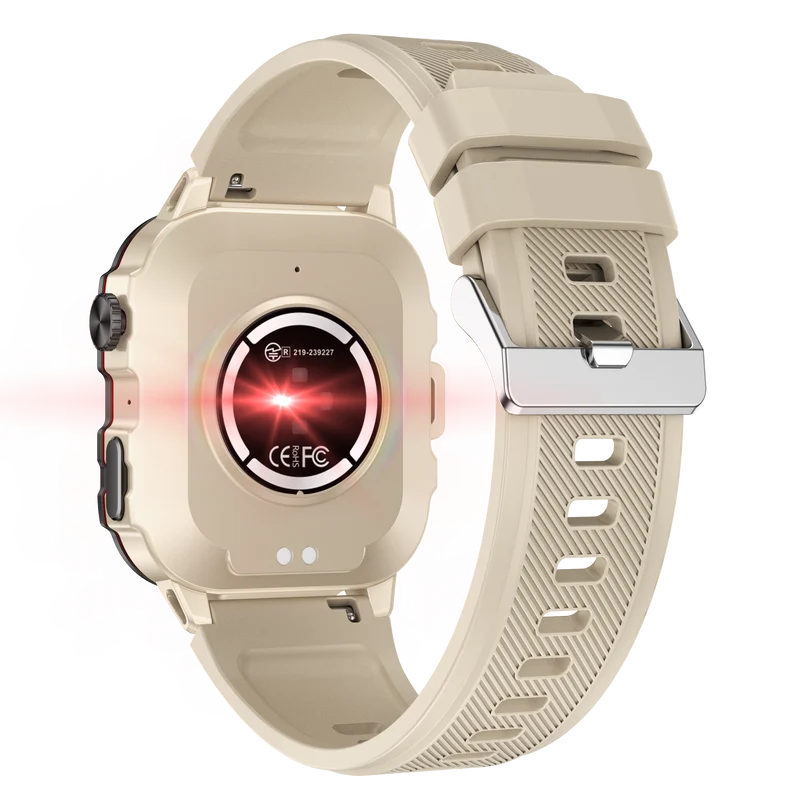 Montre connectée NASA SPORT Grand écran résolution haute définition bracelet en silicone couleur Beige