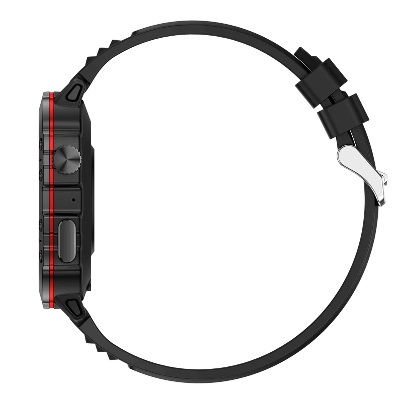 Montre connectée NASA SPORT Grand écran résolution haute définition bracelet en silicone couleur Noir