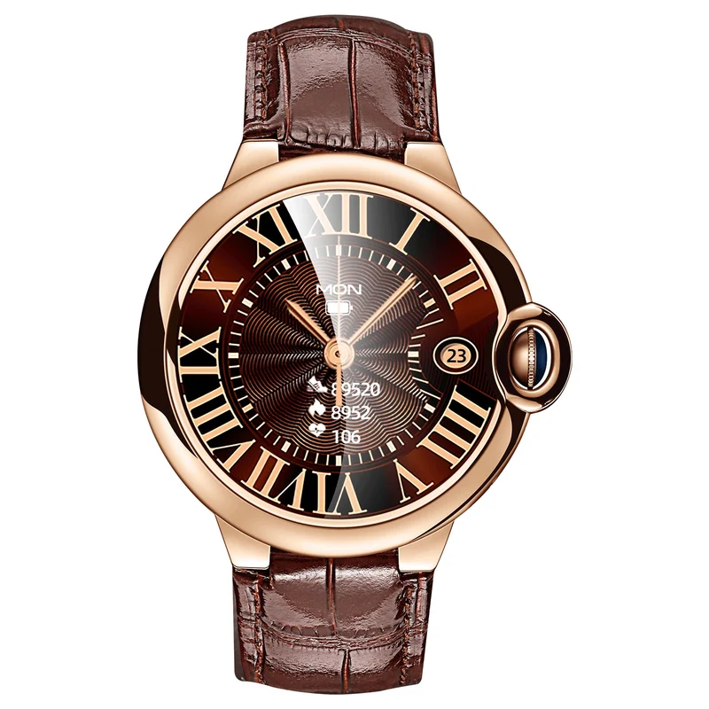 Montre connectée -Edition Elégance 2024 IP67 avec alliage haute résistance et bracelet en cuir de luxe